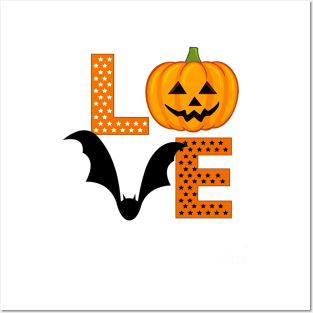 Halloween Bat Jack o lantern Pumpkin Posters and Art